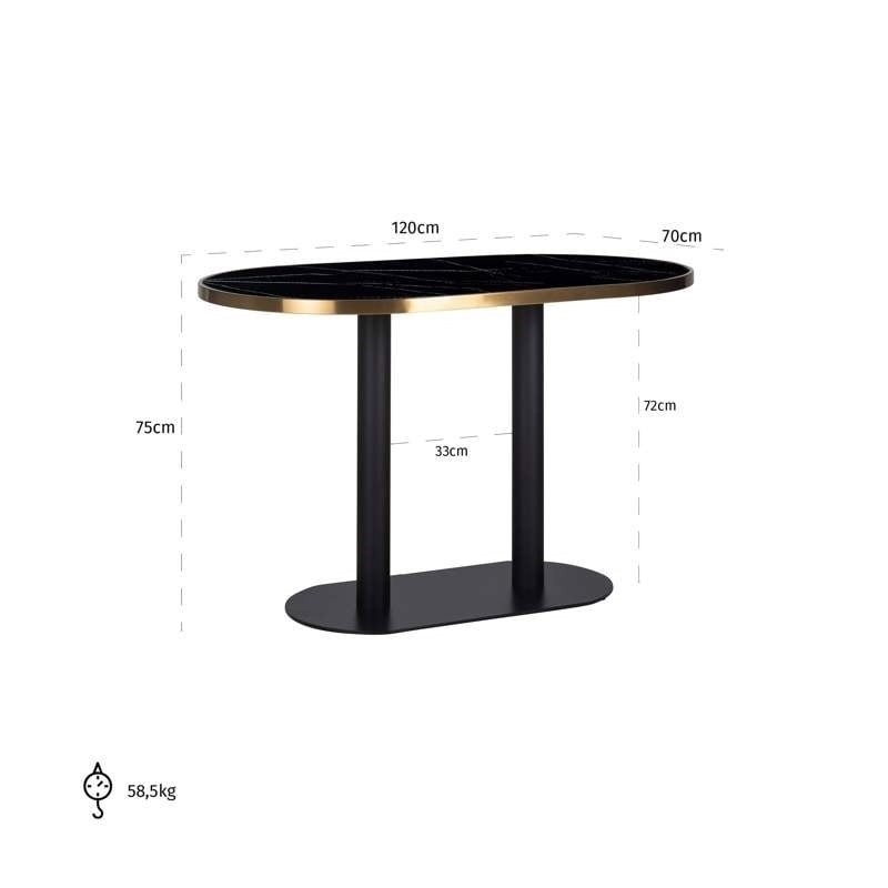 RICHMOND stolik barowy ZENZA 120 czarny