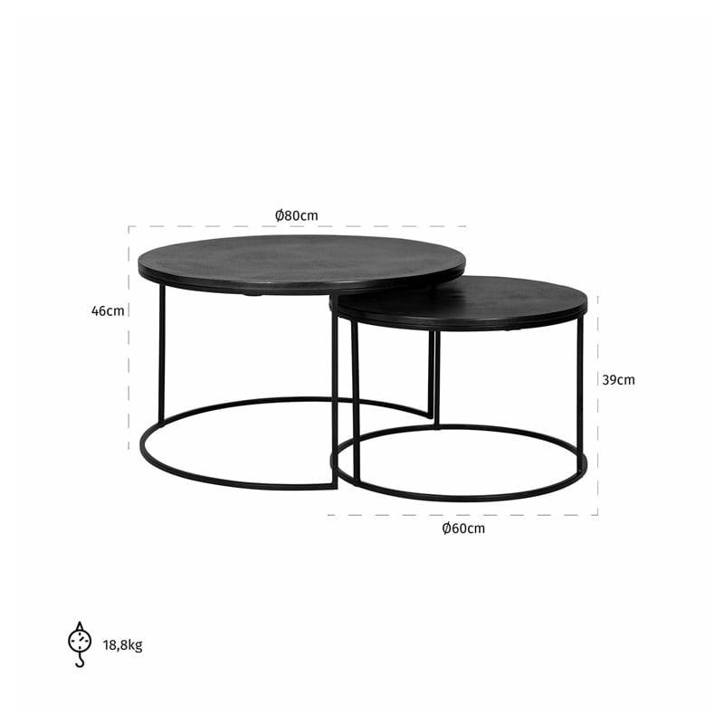 RICHMOND zestaw stolików BOLDER czarny