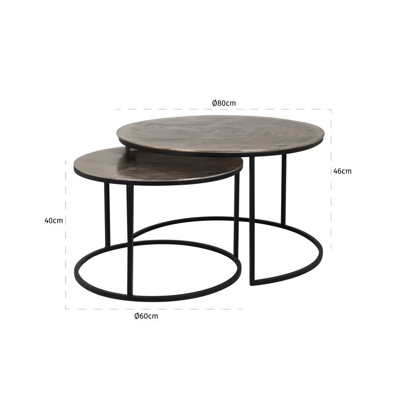 RICHMOND zestaw stolików kawowych ASHER