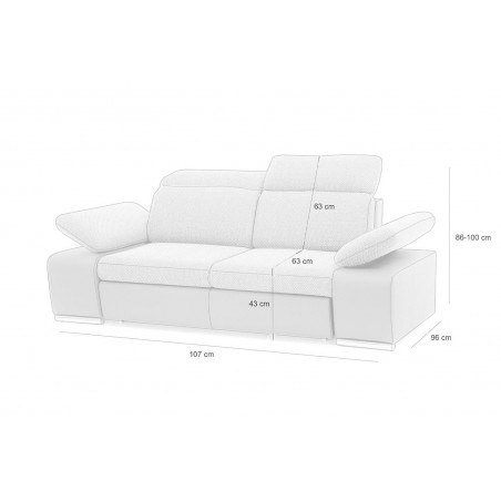 Sofa CONTINENTAL z funkcją spania - I grupa tkanin