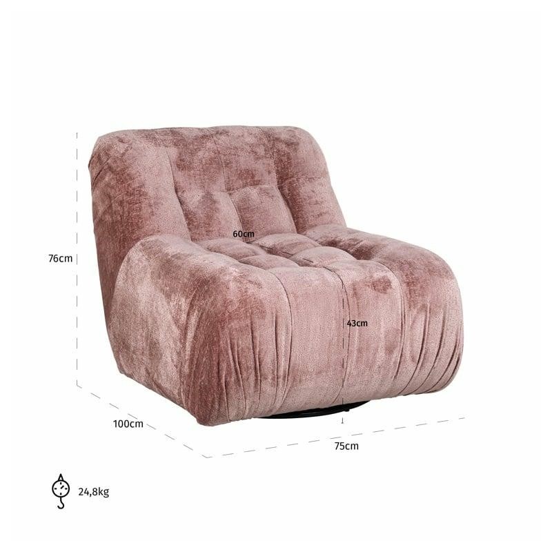RICHMOND fotel obrotowy ROSY różowy