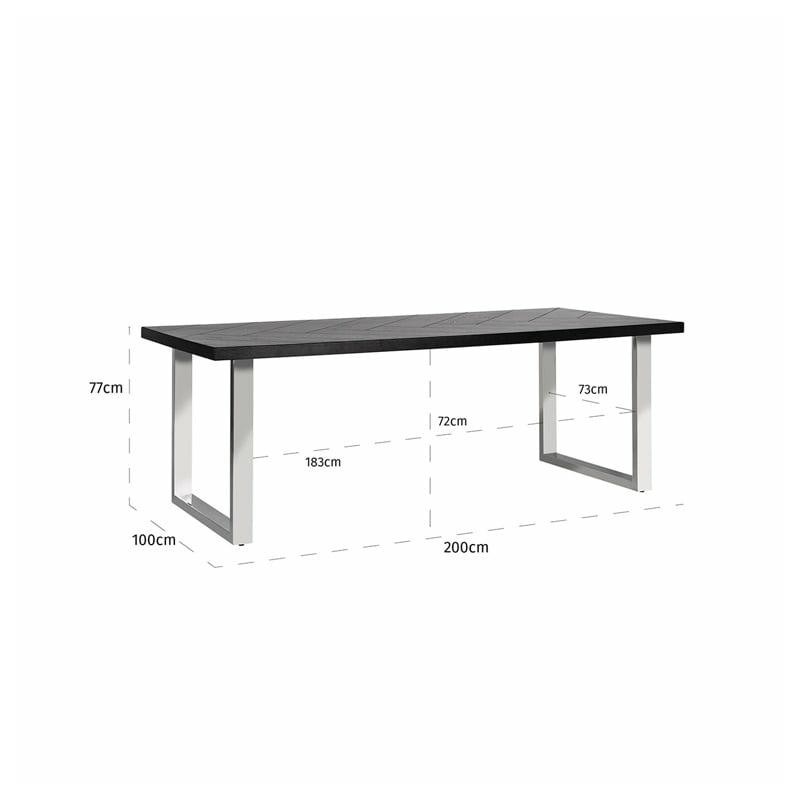 RICHMOND podstawa do stołu U srebrna