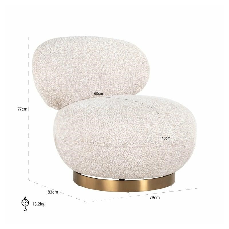 RICHMOND fotel obrotowy JACE beżowy