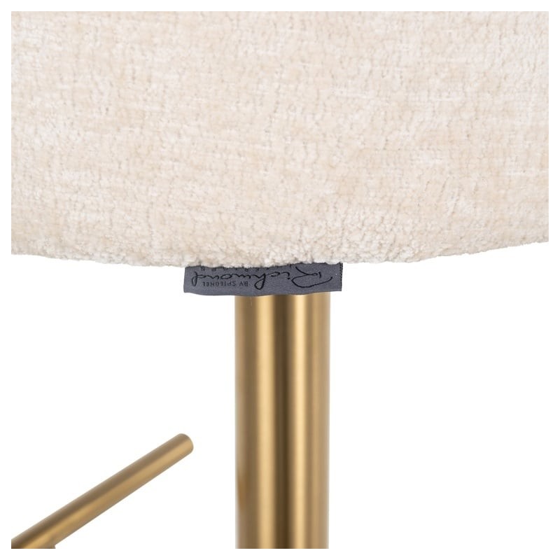 RICHMOND krzesło barowe ZABI regulowane - jasny szenil, złota podstawa