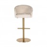 RICHMOND krzesło barowe ZABI regulowane - jasny szenil, złota podstawa