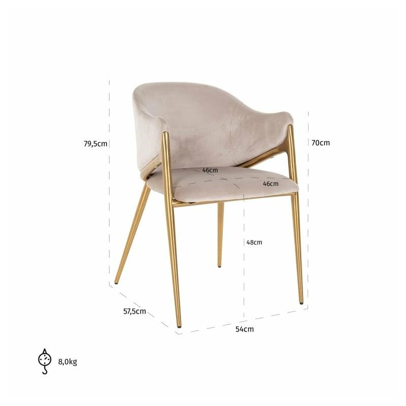 RICHMOND krzesło GWEN beżowe - trudnopalne