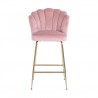 RICHMOND krzesło barowe PIPPA PINK 80 - welur, podstawa złota