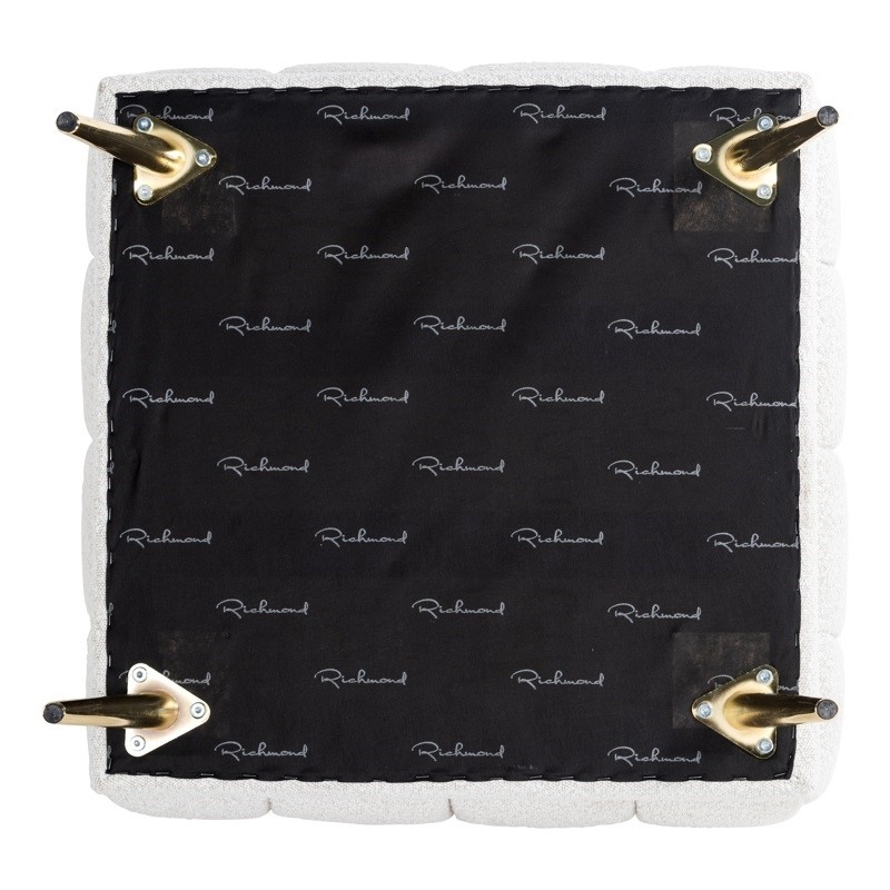 RICHMOND pufa HUXLEY BOUCLE - biała, szczotkowane złoto