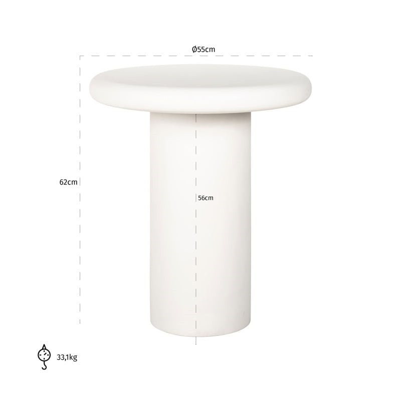 RICHMOND stolik BLOOMSTONE 55 biały