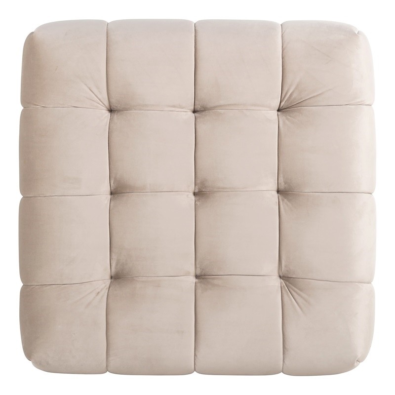 RICHMOND pufa HUXLEY KHAKI - welur, szczotkowane złoto