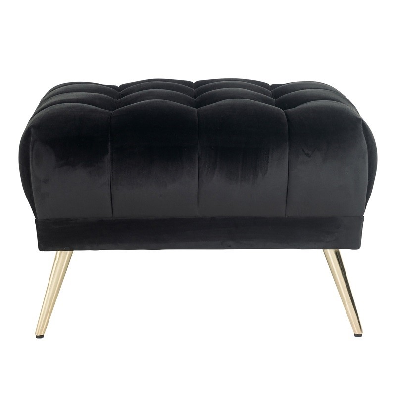 RICHMOND pufa HUXLEY ANTRACIET - welur, szczotkowane złoto