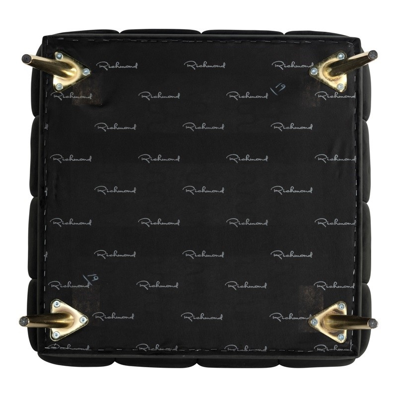 RICHMOND pufa HUXLEY ANTRACIET - welur, szczotkowane złoto