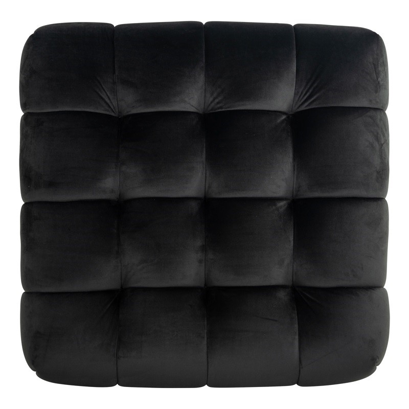 RICHMOND pufa HUXLEY ANTRACIET - welur, szczotkowane złoto