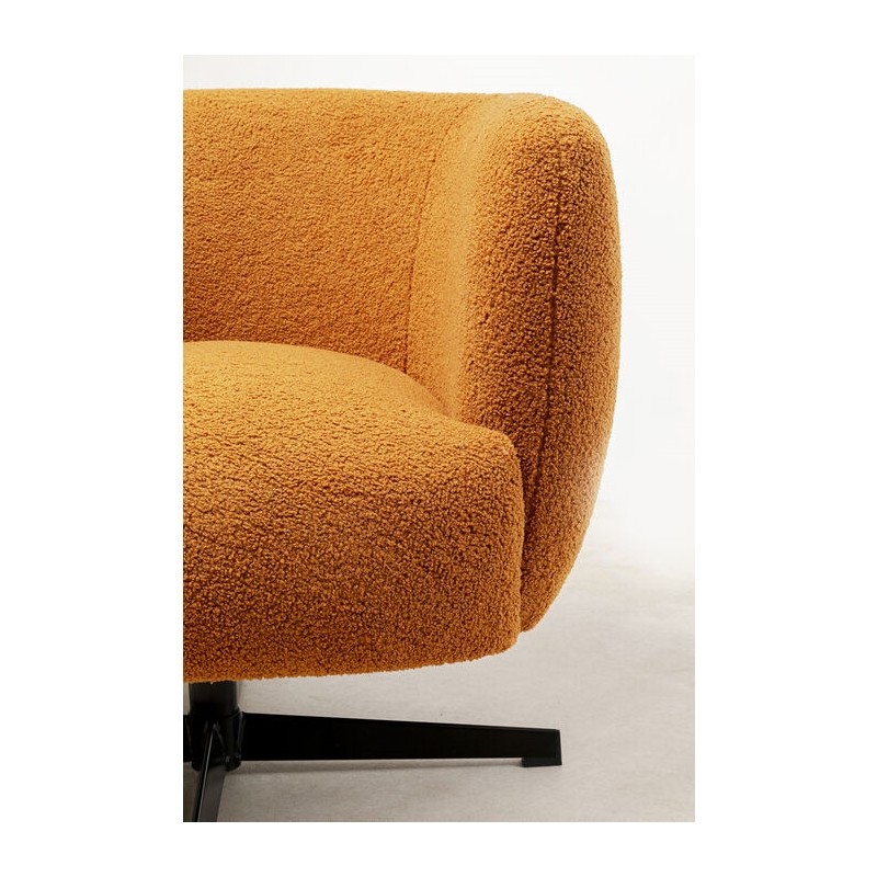 KARE fotel obrotowy PEONY pomarańczowy