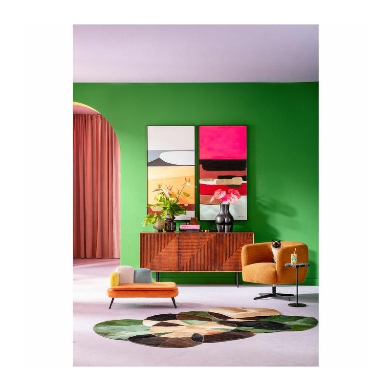 KARE fotel obrotowy PEONY pomarańczowy