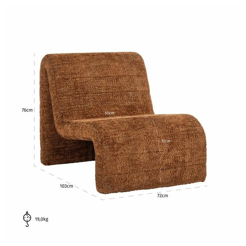 RICHMOND fotel KELLY brązowy