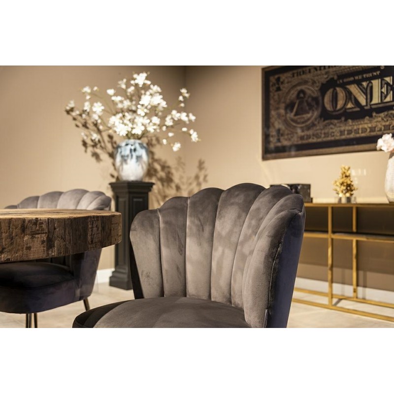 RICHMOND krzesło PIPPA STONE - welur, podstawa złota