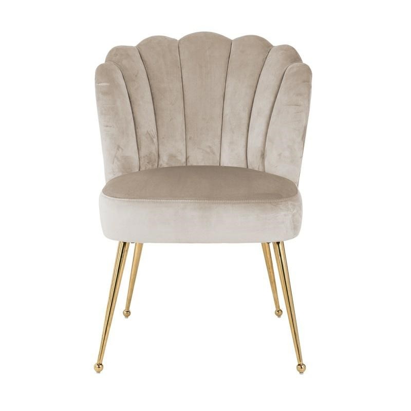 RICHMOND krzesło PIPPA KHAKI - welur, podstawa złota