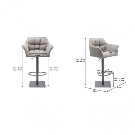 KARE krzesło barowe THINKTANK szare