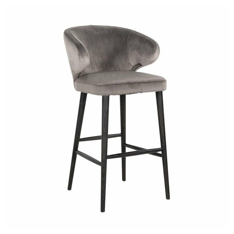 RICHMOND krzesło barowe INDIGO STONE 78 - welur