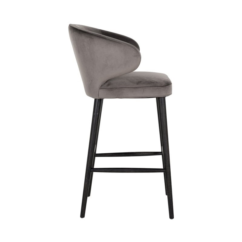 RICHMOND krzesło barowe INDIGO STONE 78 - welur