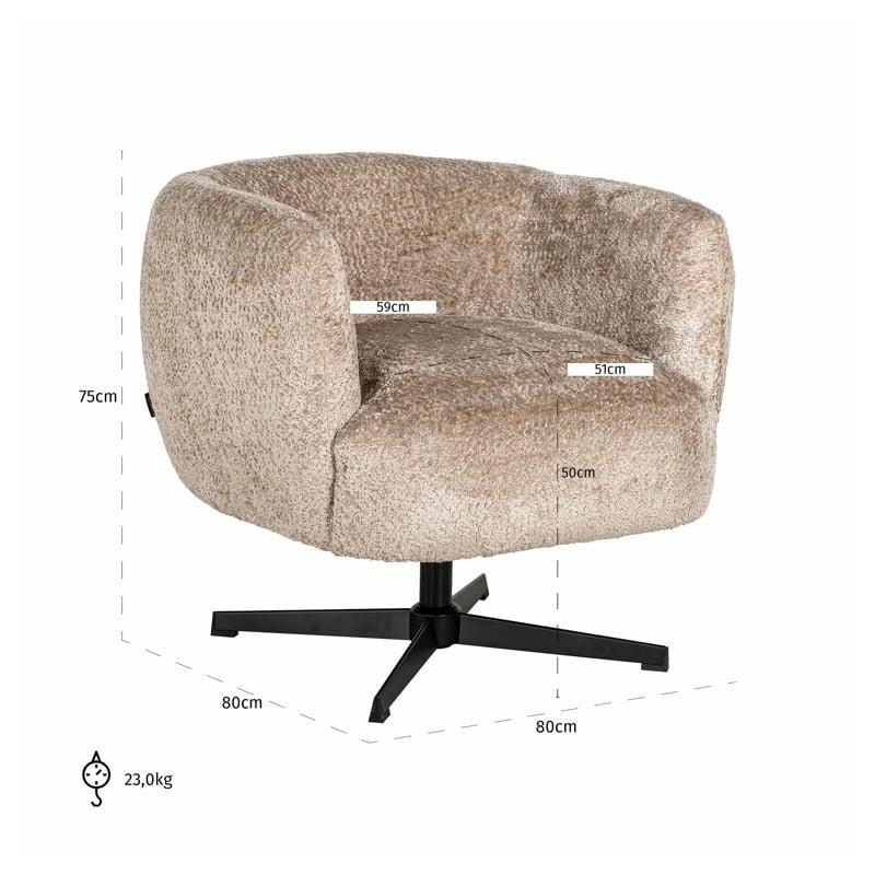 RICHMOND fotel obrotowy ESTELLE beżowy