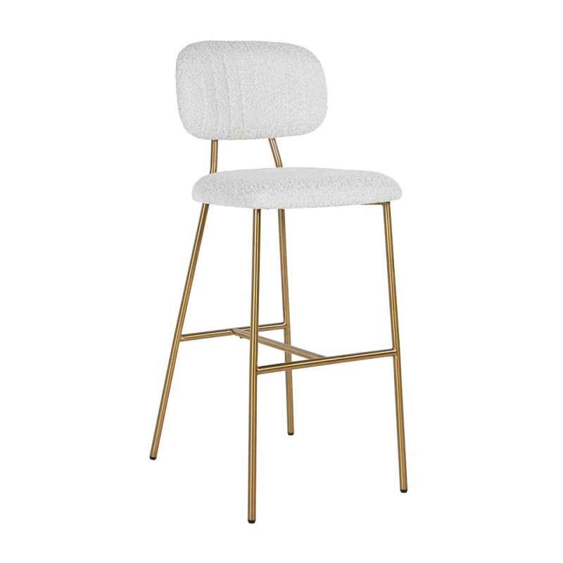 RICHMOND krzesło barowe XENIA WHITE BOUCLÉ białe