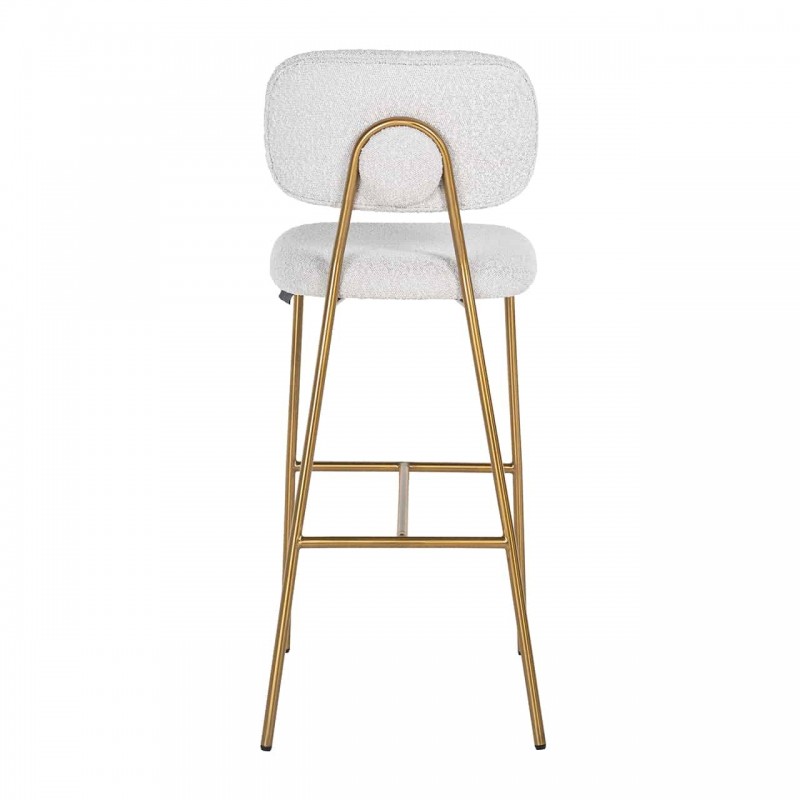 RICHMOND krzesło barowe XENIA WHITE BOUCLÉ białe