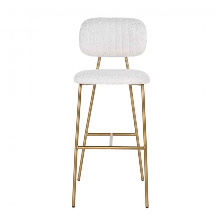 RICHMOND krzesło barowe XENIA WHITE BOUCLÉ białe