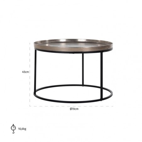 RICHMOND stolik kawowy MILO 70 złoty