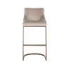 RICHMOND krzesło barowe BOLTON 76 khaki - welur, złota podstawa