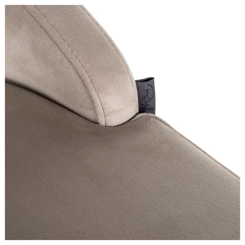 RICHMOND krzesło barowe BOLTON 76 khaki - welur, złota podstawa