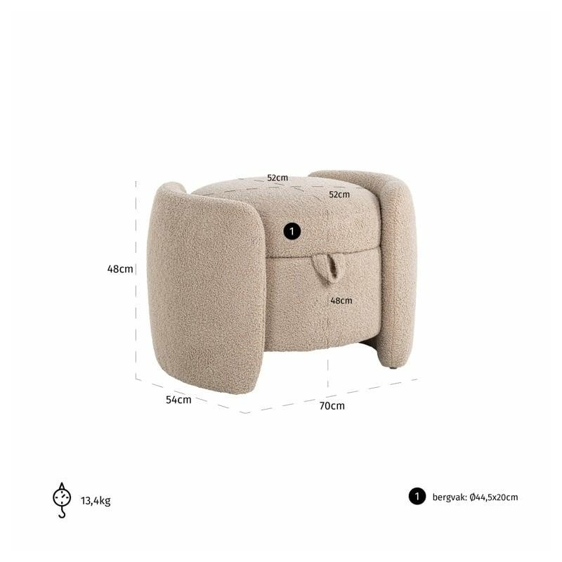 RICHMOND pufa FENNA beżowa