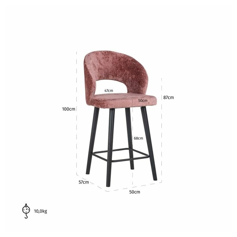 RICHMOND krzesło barowe SAVOY 68 różowe