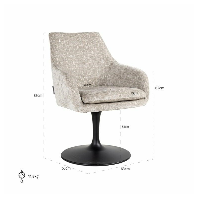 RICHMOND krzesło obrotowe MARLON jasnobeżowe