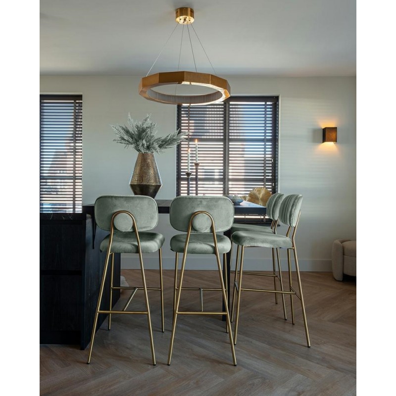 RICHMOND krzesło barowe XENIA JADE  VELVET zielony