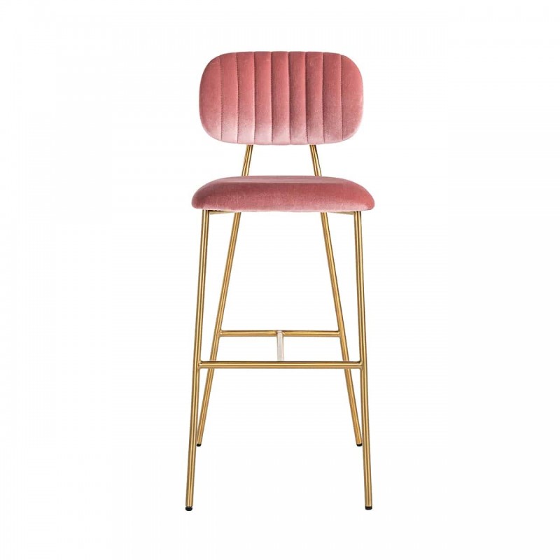 RICHMOND krzesło barowe BLUSHED VELVET różowe