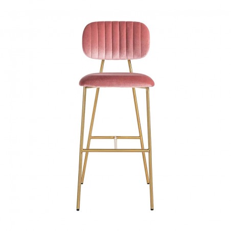 RICHMOND krzesło barowe BLUSHED VELVET różowe
