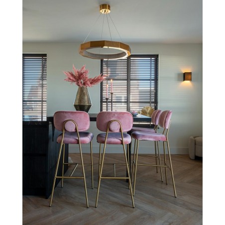 RICHMOND krzesło barowe BLUSHED VELVET różowe