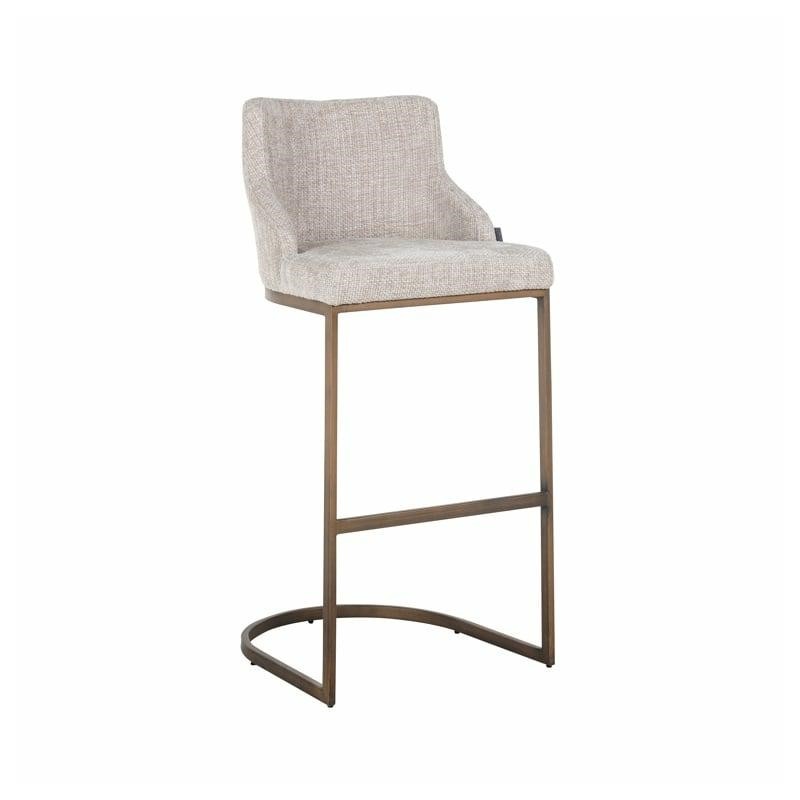 RICHMOND krzesło barowe BOLTON 76 - tkanina, złota podstawa