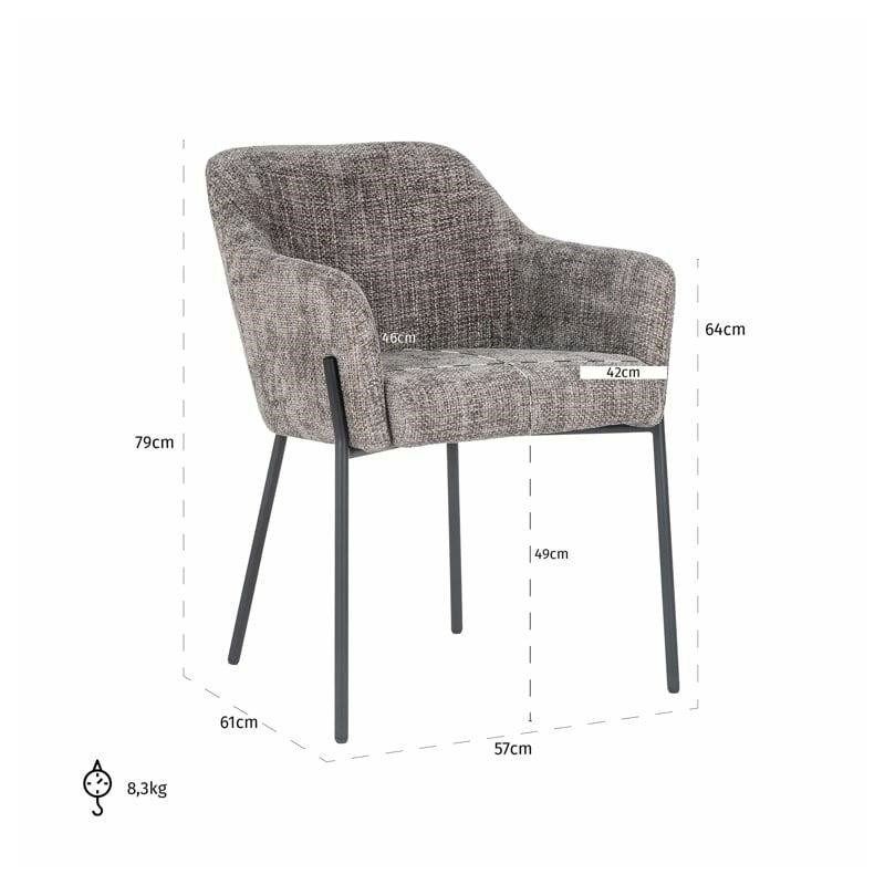 RICHMOND krzesło FAY szare