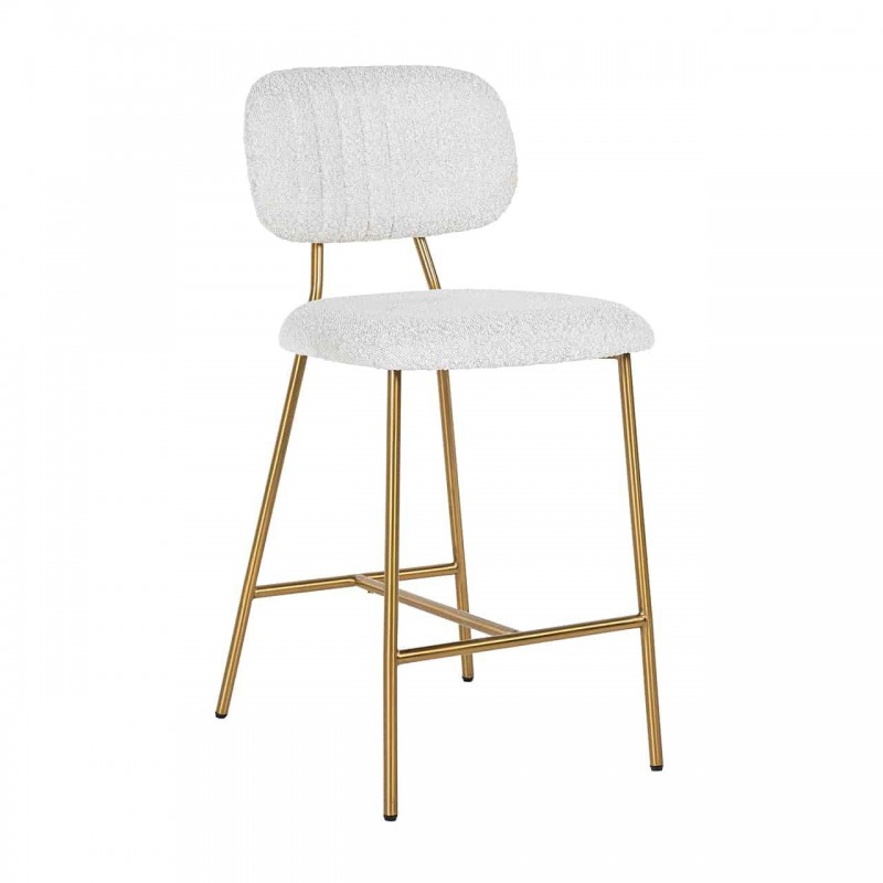 RICHMOND krzesło barowe XENIA 65 cm WHITE BOUCLÉ białe