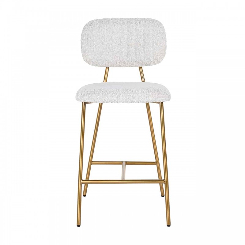 RICHMOND krzesło barowe XENIA 65 cm WHITE BOUCLÉ białe