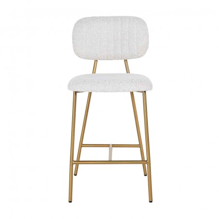 RICHMOND krzesło barowe XENIA 65 cm WHITE BOUCLÉ białe