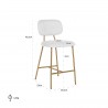 RICHMOND krzesło barowe XENIA 65 cm WHITE BOUCLÉ białe