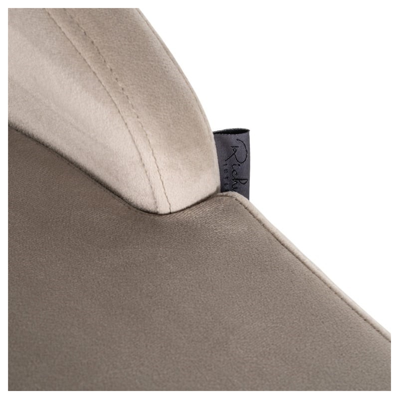 RICHMOND krzesło barowe BOLTON 76 khaki - welur, czarna podstawa