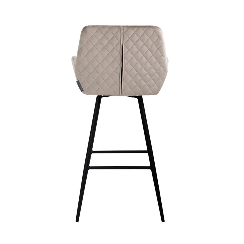 RICHMOND krzesło barowe LINSEY obrotowe - khaki, welur