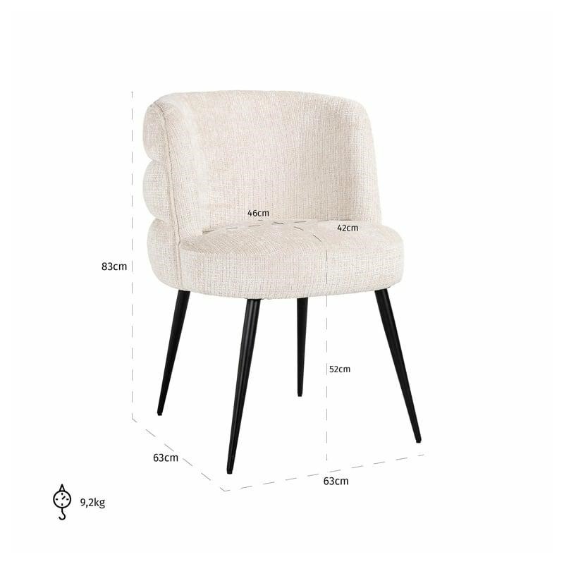 RICHMOND krzesło STELLA jasnobeżowe - trudnopalne