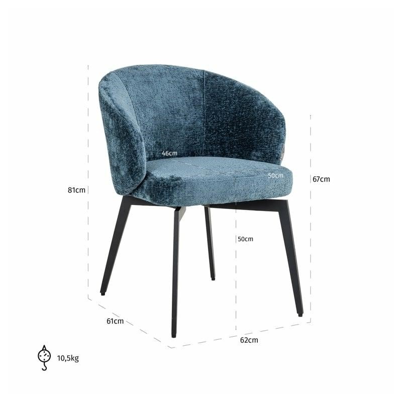 RICHMOND krzesło AMPHARA niebieskie - trudnopalne