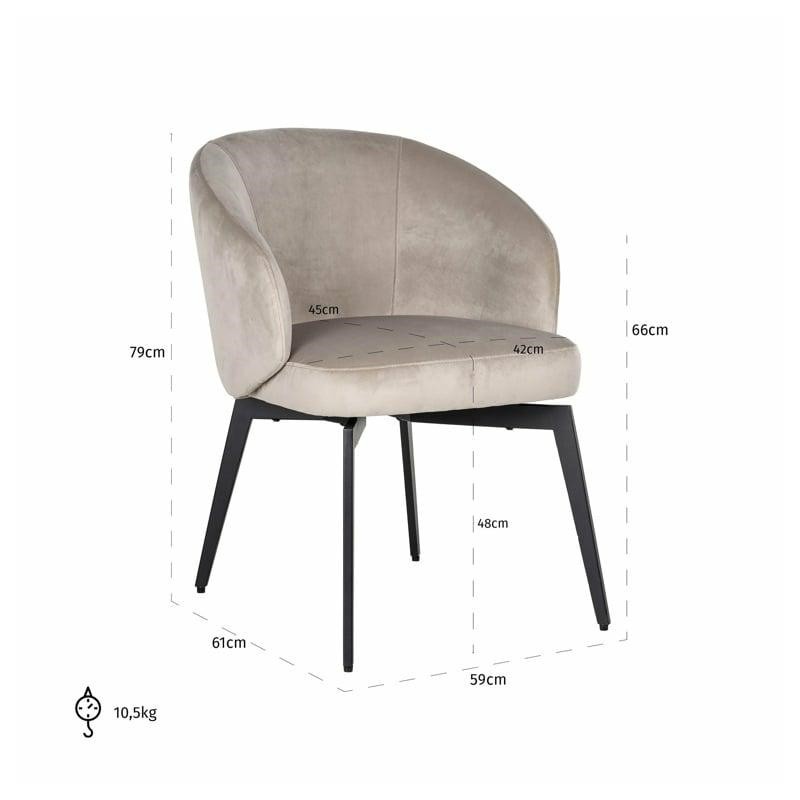 RICHMOND krzesło AMPHARA beżowe - trudnopalne